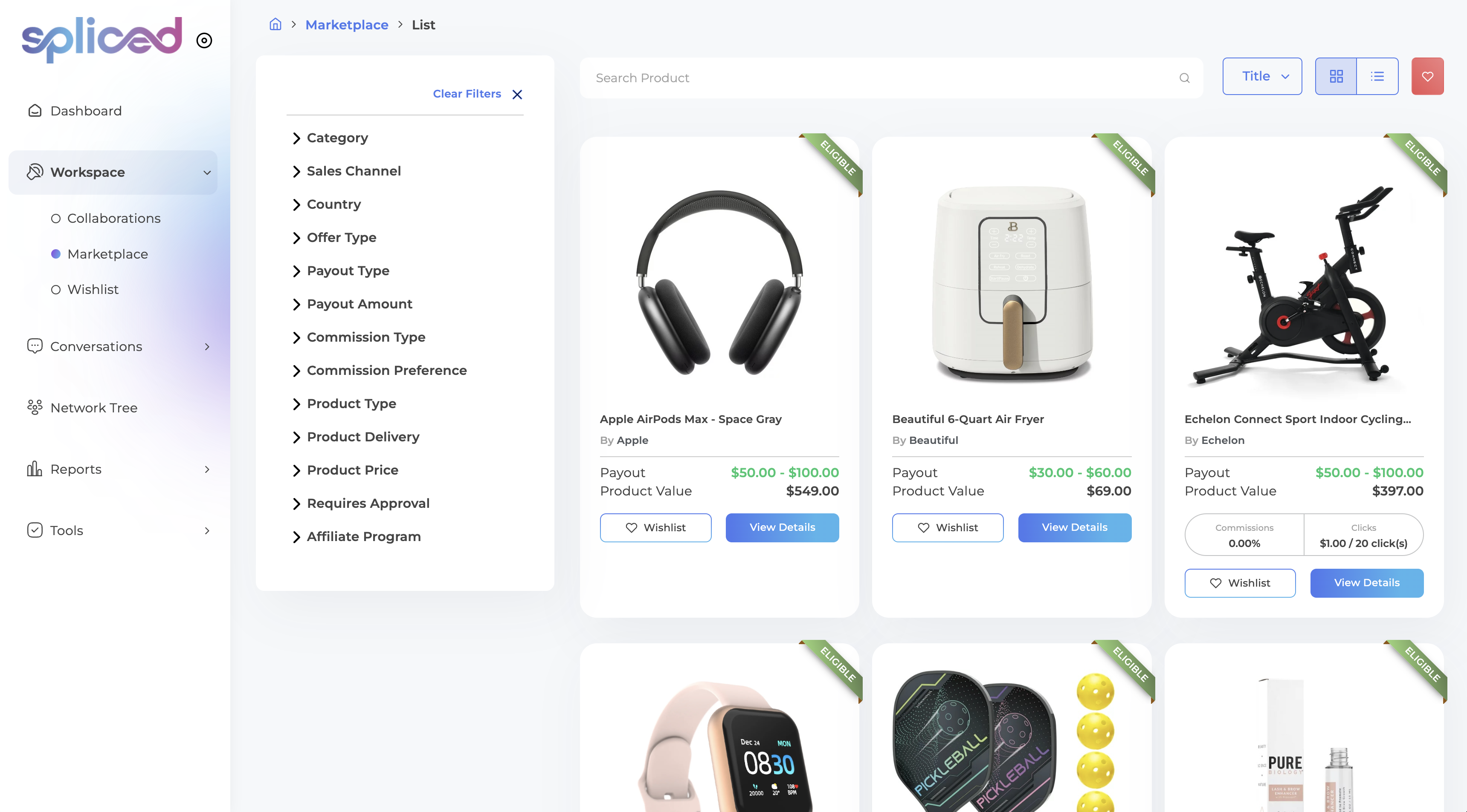 Spliced Product Marketplace